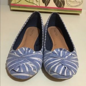 Náutica Bayard blue & white striped ballet flats